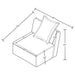 Fayette Upholstered Armless Chair Greige - Orbit Furniture (Richmond,BC)
