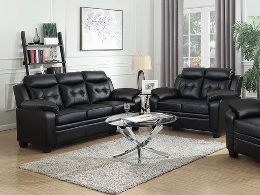Finley Upholstered Pillow Top Arm Living Room Set Black - Orbit Furniture (Richmond,BC)