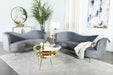 Sophia 2-piece Upholstered Living Room Set with Camel Back Grey and Gold - Orbit Furniture (Richmond,BC)