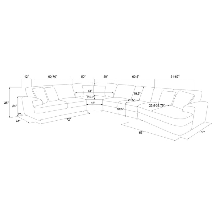 Emberson Upholstered Modular Sectional Sofa Ivory - Orbit Furniture (Richmond,BC)