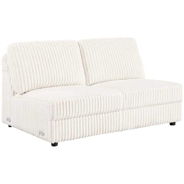 Emberson Upholstered Armless Loveseat Ivory - Orbit Furniture (Richmond,BC)