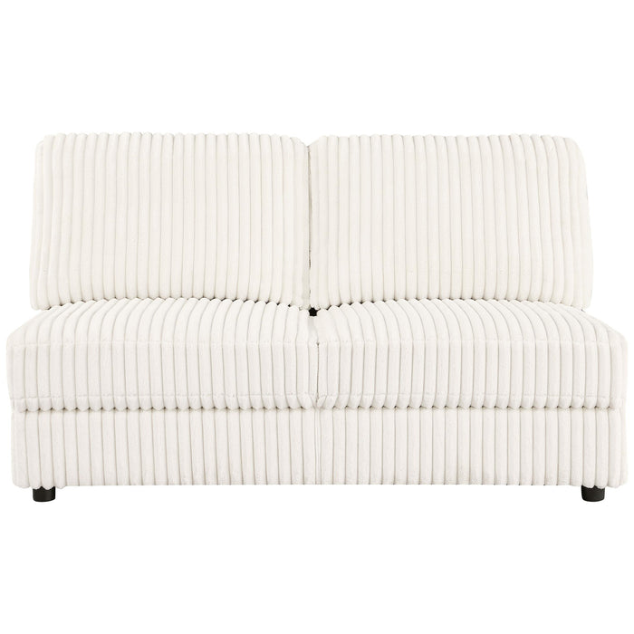 Emberson Upholstered Armless Loveseat Ivory - Orbit Furniture (Richmond,BC)