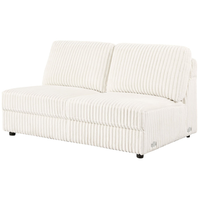 Emberson Upholstered Armless Loveseat Ivory - Orbit Furniture (Richmond,BC)