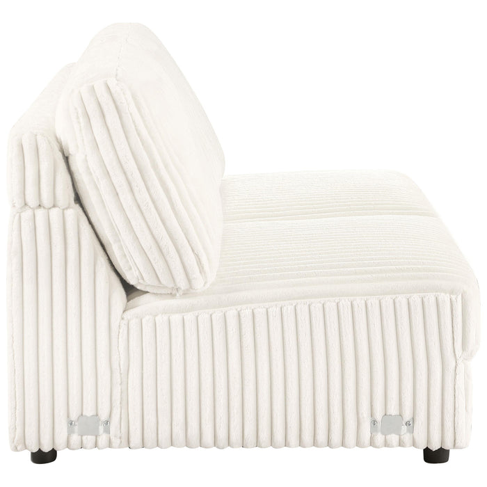 Emberson Upholstered Armless Loveseat Ivory - Orbit Furniture (Richmond,BC)