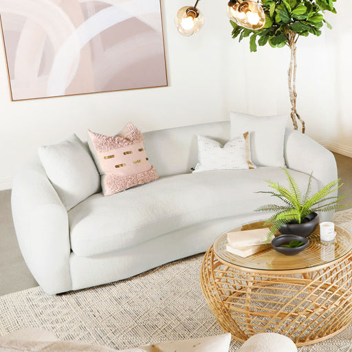 Isabella Upholstered Tight Back Sofa White - Orbit Furniture (Richmond,BC)