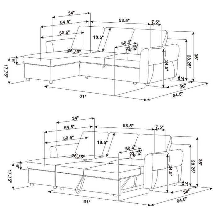 Samantha Sleeper Sectionals 2 - Orbit Furniture (Richmond,BC)
