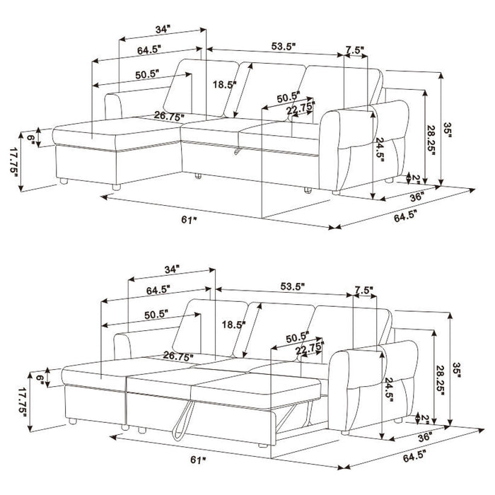 Samantha Sleeper Sectionals 2 - Orbit Furniture (Richmond,BC)