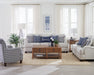 Glenn 3-piece Recessed Arms Living Room Set Light Grey and Blue - Orbit Furniture (Richmond,BC)