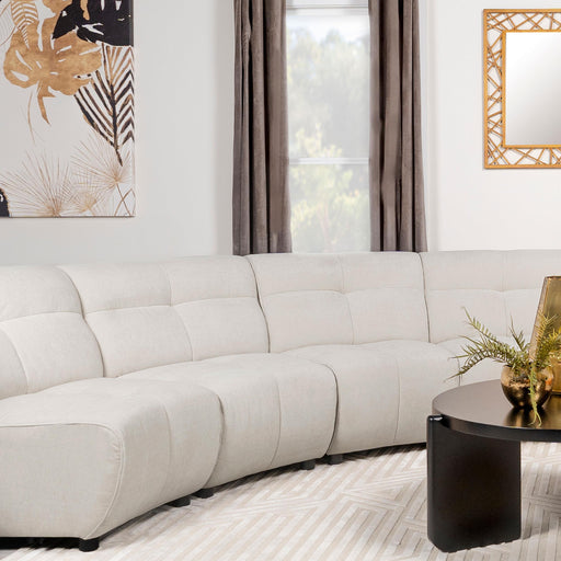 Charlotte Upholstered Curved Armless Chair Ivory - Orbit Furniture (Richmond,BC)