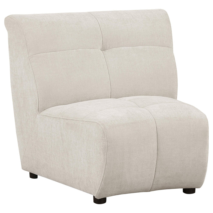 Charlotte Upholstered Curved Armless Chair Ivory - Orbit Furniture (Richmond,BC)