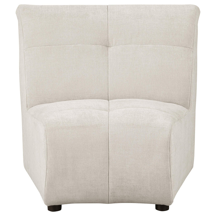 Charlotte Upholstered Curved Armless Chair Ivory - Orbit Furniture (Richmond,BC)