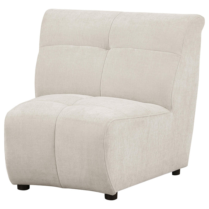 Charlotte Upholstered Curved Armless Chair Ivory - Orbit Furniture (Richmond,BC)