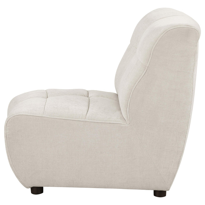 Charlotte Upholstered Curved Armless Chair Ivory - Orbit Furniture (Richmond,BC)