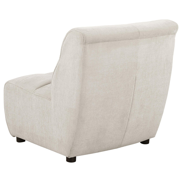 Charlotte Upholstered Curved Armless Chair Ivory - Orbit Furniture (Richmond,BC)