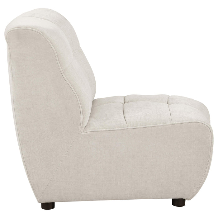Charlotte Upholstered Curved Armless Chair Ivory - Orbit Furniture (Richmond,BC)