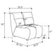 Charlotte Upholstered Curved Armless Chair Ivory - Orbit Furniture (Richmond,BC)