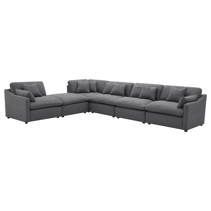 Hobson 6-piece Upholstered Modular Sectional Sofa Charcoal - Orbit Furniture (Richmond,BC)
