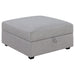 Cambria Upholstered Square Storage Ottoman Grey - Orbit Furniture (Richmond,BC)