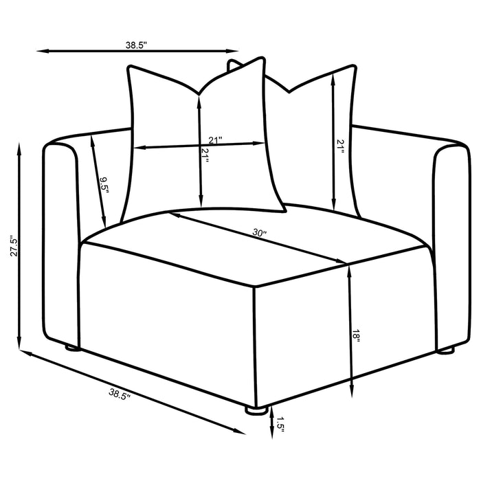 Jennifer Upholstered Corner Chair - Orbit Furniture (Richmond,BC)