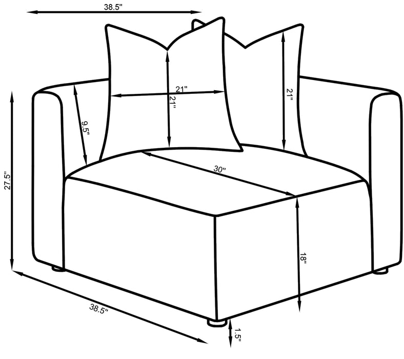 Jennifer Upholstered Corner Chair - Orbit Furniture (Richmond,BC)