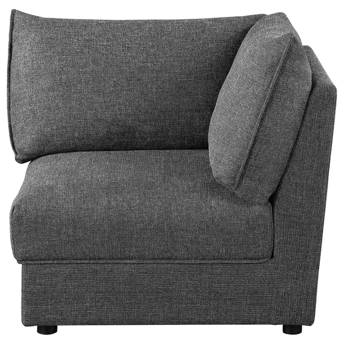 Sasha Upholstered Corner Chair Barely Black - Orbit Furniture (Richmond,BC)