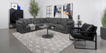 Sasha Upholstered Corner Chair Barely Black - Orbit Furniture (Richmond,BC)