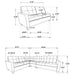 Georgina 5 Pc Stationary Sectionals Grey - Orbit Furniture (Richmond,BC)