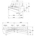 Georgina 5 Pc Stationary Sectionals Grey - Orbit Furniture (Richmond,BC)