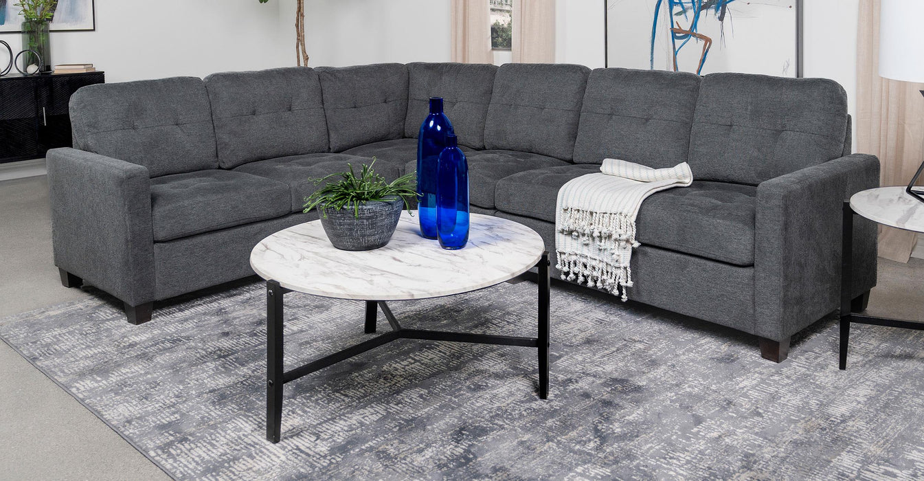 Georgina 4-piece Upholstered Modular Sectional Sofa Beige - Orbit Furniture (Richmond,BC)