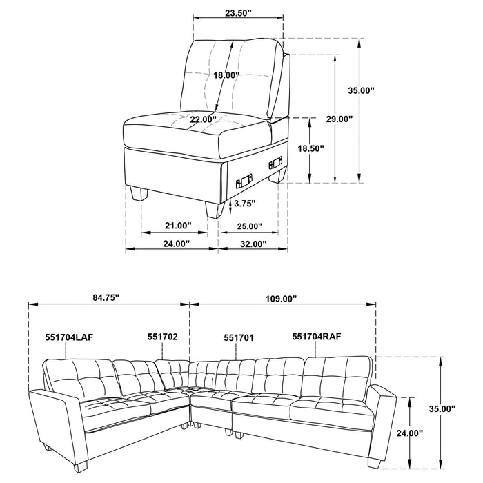 Georgina 4-piece Upholstered Modular Sectional Sofa Beige - Orbit Furniture (Richmond,BC)