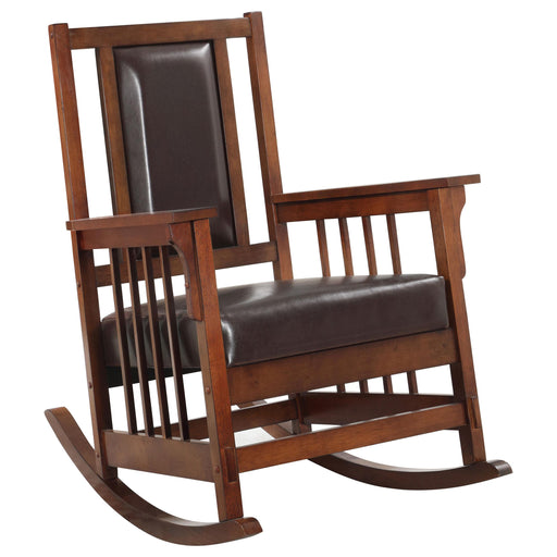 Ida Upholstered Rocking Chair Tobacco and Dark Brown - Orbit Furniture (Richmond,BC)