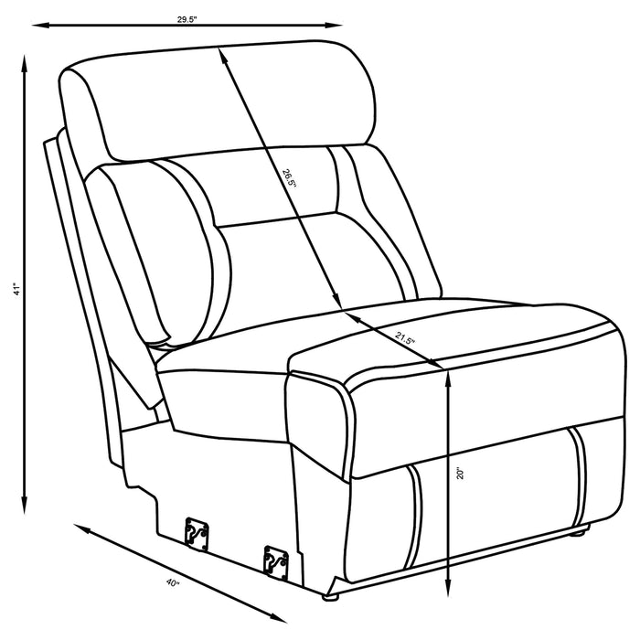 Higgins Upholstered Armless Chair Grey - Orbit Furniture (Richmond,BC)