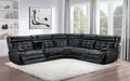 Hewitt Leather Upholstered Power Reclining Sectional Black - Orbit Furniture (Richmond,BC)