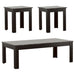 Rhodes 3-piece Faux-marble Top Occasional Table Set Black - Orbit Furniture (Richmond,BC)