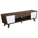Alvin 2-drawer TV Console Dark Walnut and Glossy White - Orbit Furniture (Richmond,BC)