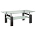 Dyer Tempered Glass Coffee Table with Shelf Black - Orbit Furniture (Richmond,BC)
