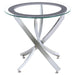 Brooke Glass Top End Table Chrome and Black - Orbit Furniture (Richmond,BC)