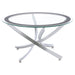 Brooke Glass Top Coffee Table Chrome and Black - Orbit Furniture (Richmond,BC)