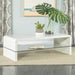 Airell Rectangular Coffee Table with Glass Shelf White High Gloss - Orbit Furniture (Richmond,BC)