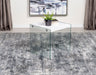 Opal Square End Table With Clear Glass Legs White High Gloss - Orbit Furniture (Richmond,BC)