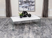 Opal Rectangular Coffee Table With Clear Glass Legs White High Gloss - Orbit Furniture (Richmond,BC)
