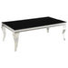 Luna Rectangular Coffee Table Chrome and Black - Orbit Furniture (Richmond,BC)