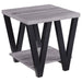 Stevens V-shaped End Table Black and Antique Grey - Orbit Furniture (Richmond,BC)