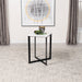 Tobin Square Marble Top End Table White and Black - Orbit Furniture (Richmond,BC)