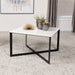 Tobin Square Marble Top Coffee Table White and Black - Orbit Furniture (Richmond,BC)