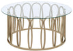 Monett Round Coffee Table Chocolate Chrome and Clear - Orbit Furniture (Richmond,BC)