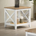 Maisy Square Wooden End Table With Shelf Brown and White - Orbit Furniture (Richmond,BC)