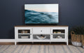 Angela 2-door Wooden 67" TV Stand Brown and White - Orbit Furniture (Richmond,BC)