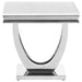 Kerwin U-base Square End Table White and Chrome - Orbit Furniture (Richmond,BC)