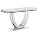 Kerwin U-base Rectangle Sofa Table White and Chrome - Orbit Furniture (Richmond,BC)